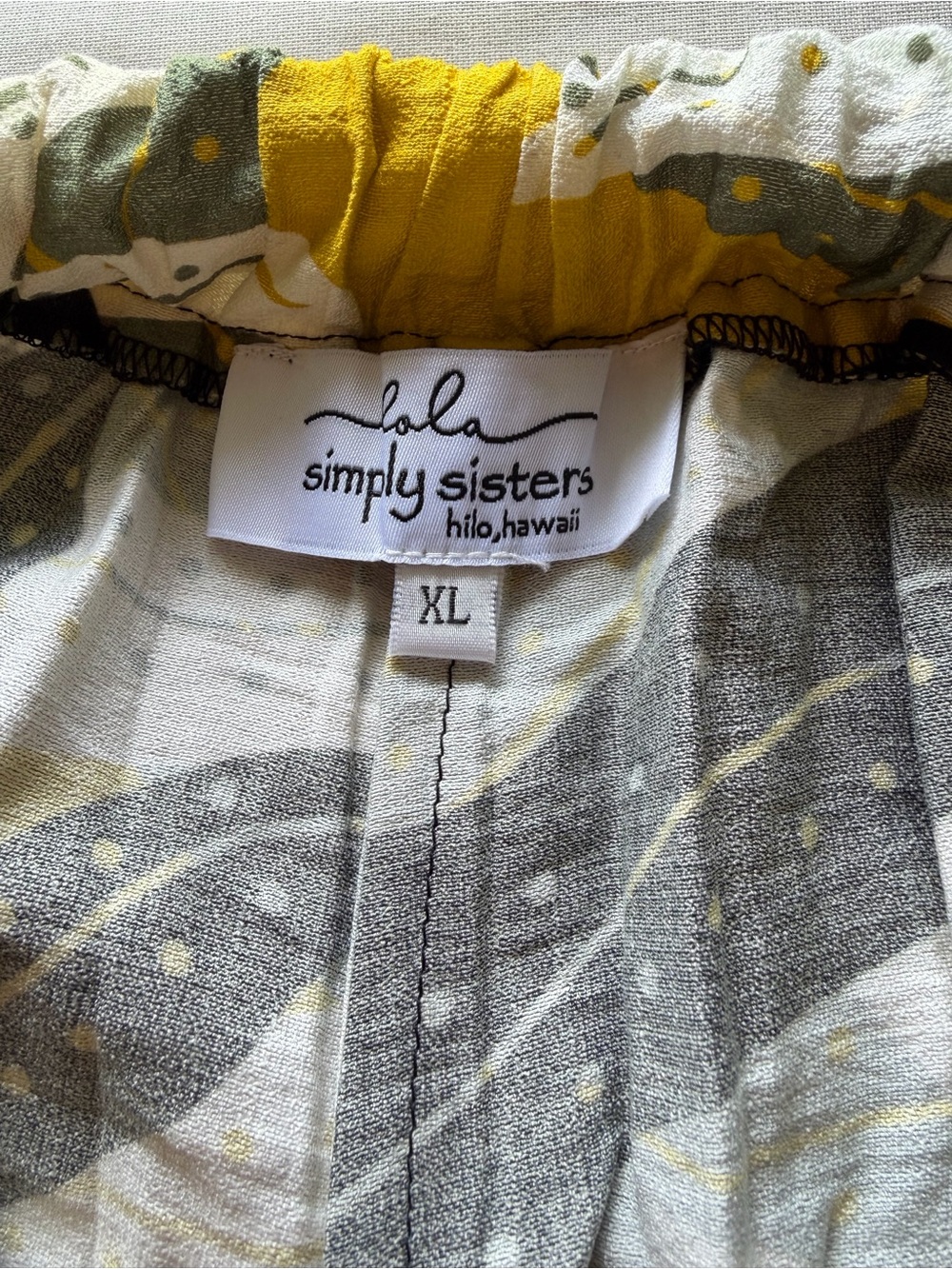 Wide Leg Tropical Print Pants in Mustard Yellow - Picture 3 of 4